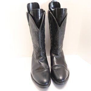 Laredo 4240 Men's Black Leather Cowboy Boots Size 10.5 EW Pre-Owned